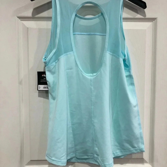 Fila Women’s L Large Mesh Light Teal Tank Top NWT Oval Cutout Tank Top - Picture 6 of 6